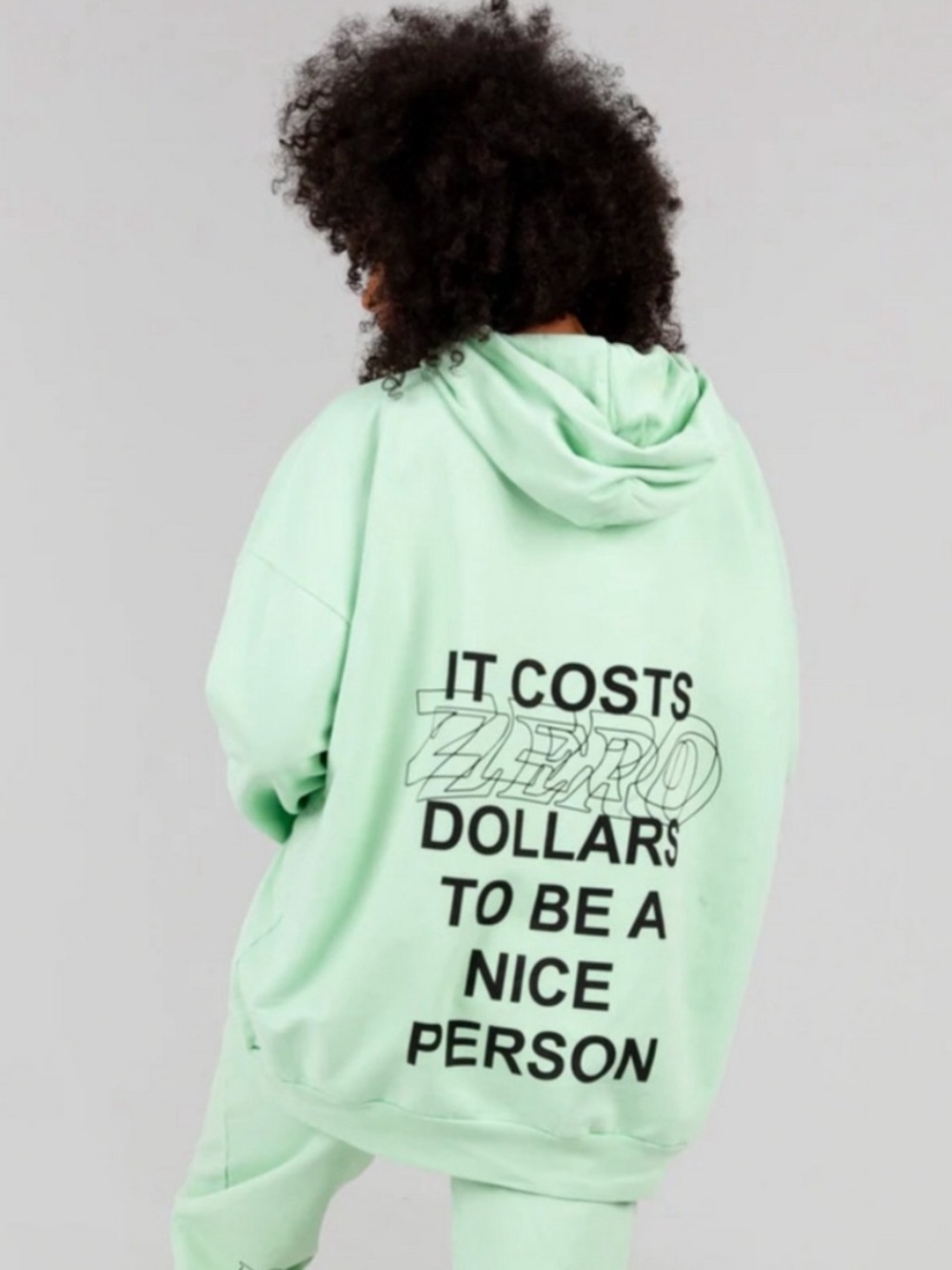 NEW Mayfair Group It Costs Zero Dollars  One Size Mint Hoodie